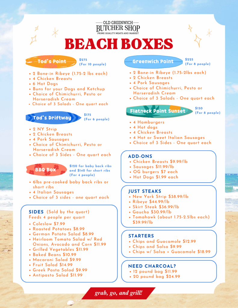 OG Beach Box Menu